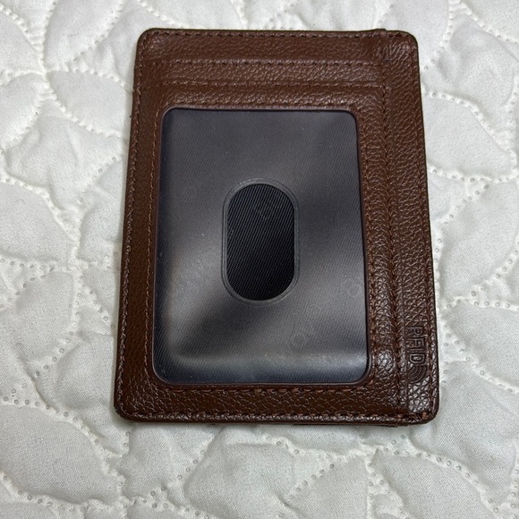 Buffway Brown Leather RFID Card Holder - Picture 1 of 8